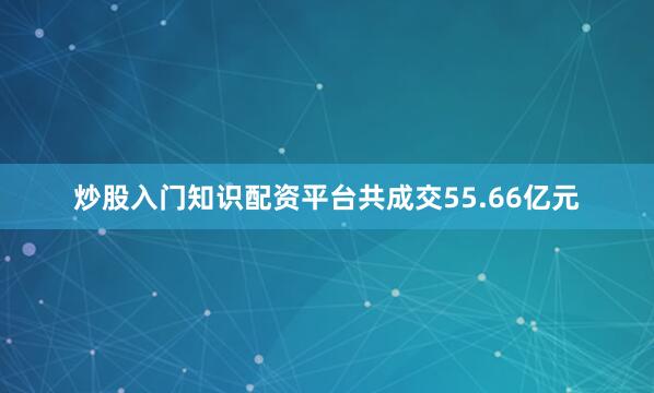炒股入门知识配资平台共成交55.66亿元