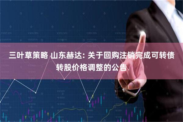三叶草策略 山东赫达: 关于回购注销完成可转债转股价格调整的公告
